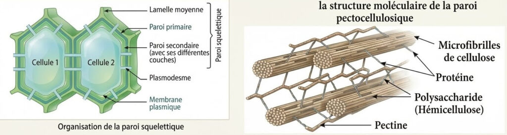 Structure de la paroi pectocellulosique et rôle des plasmodesmes