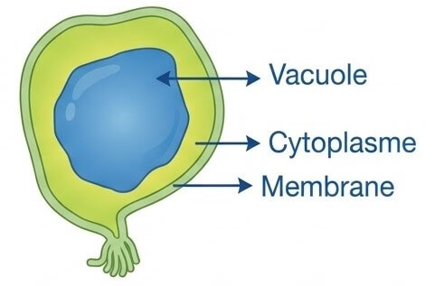 schéma qui montre la structure de l'algue valonia