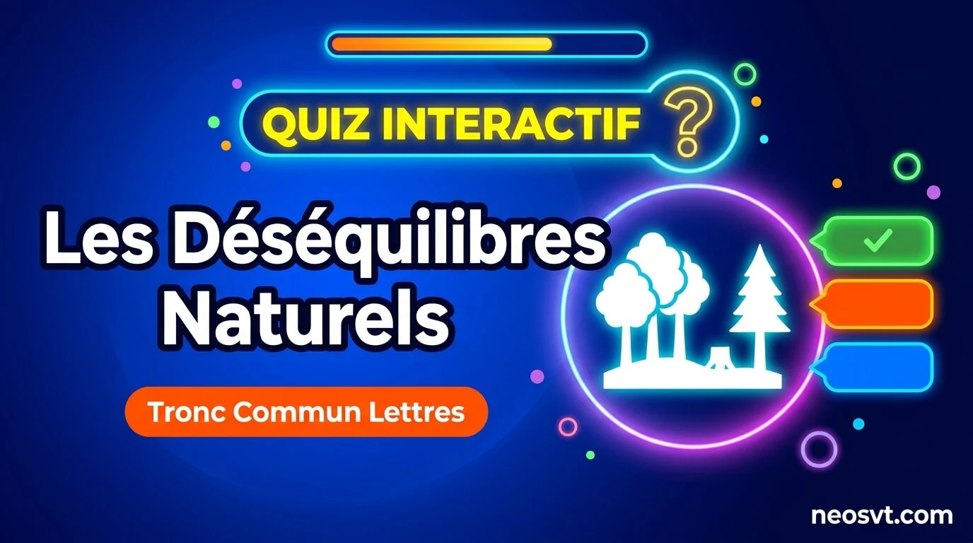 Quiz interactif sur les déséquilibres naturels pour le niveau Tronc Commun Lettres en SVT.
