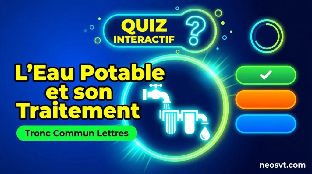 Quiz sur l'eau potable et les techniques de son traitement pour le Tronc Commun Lettres.