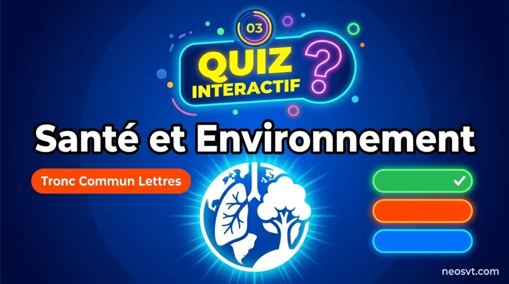 Quiz SVT interactif sur la relation entre la santé humaine et l'environnement - Tronc Commun Lettres.